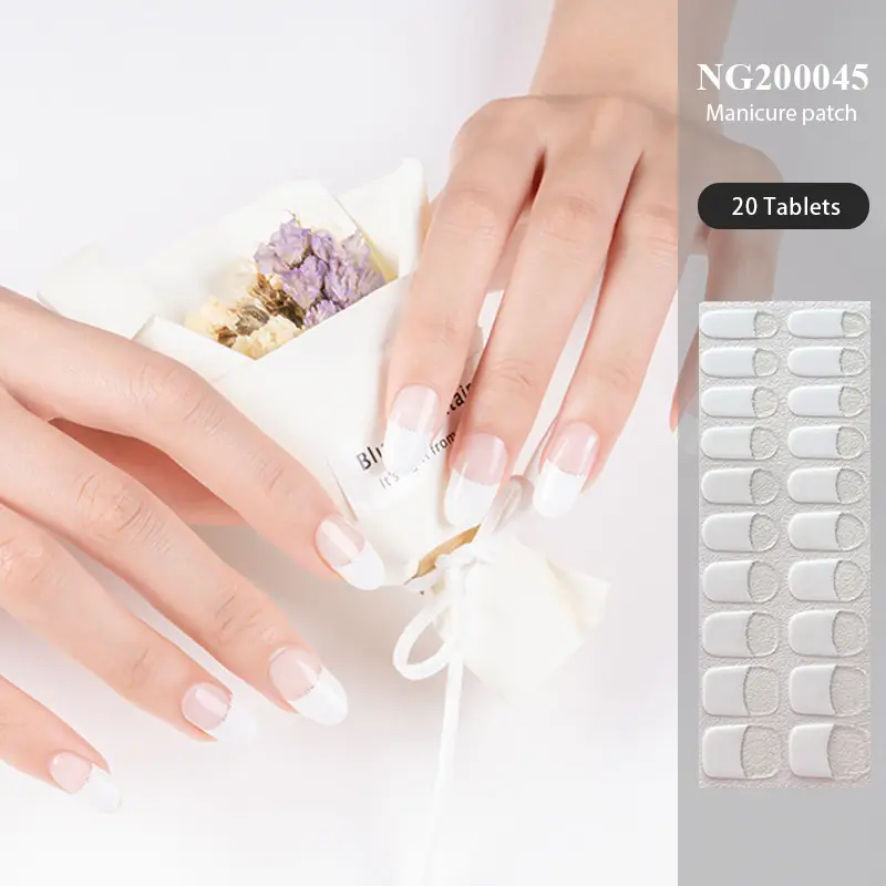 Semi Cured Gel Nails Art Stickers Transparent Solid Color