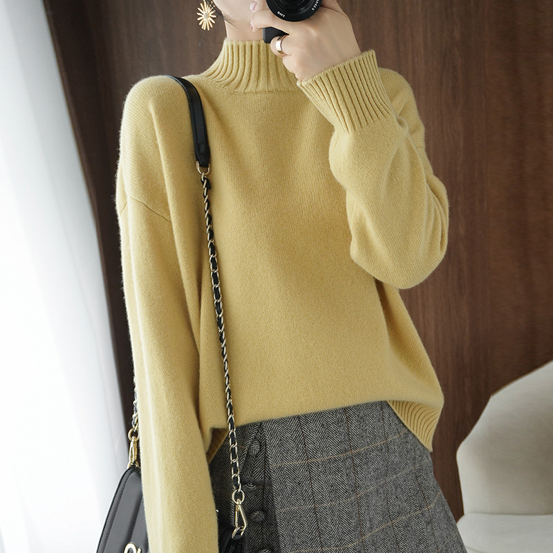 Title 2, Loose Flat Long-sleeved Knitted Sweater Thick L...