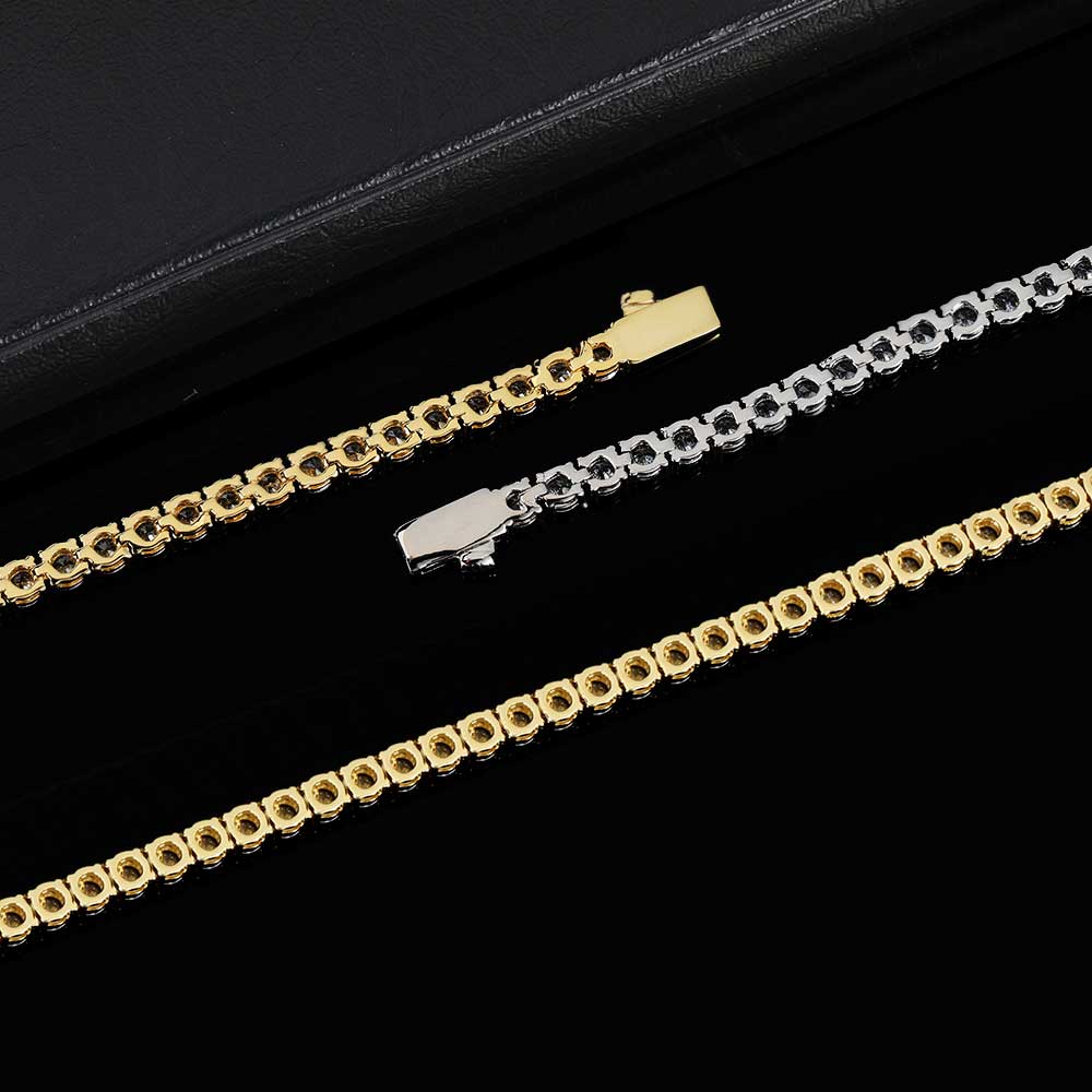 Title 44, Hip Hop Spring Buckle Single Row Tennis Chain B...