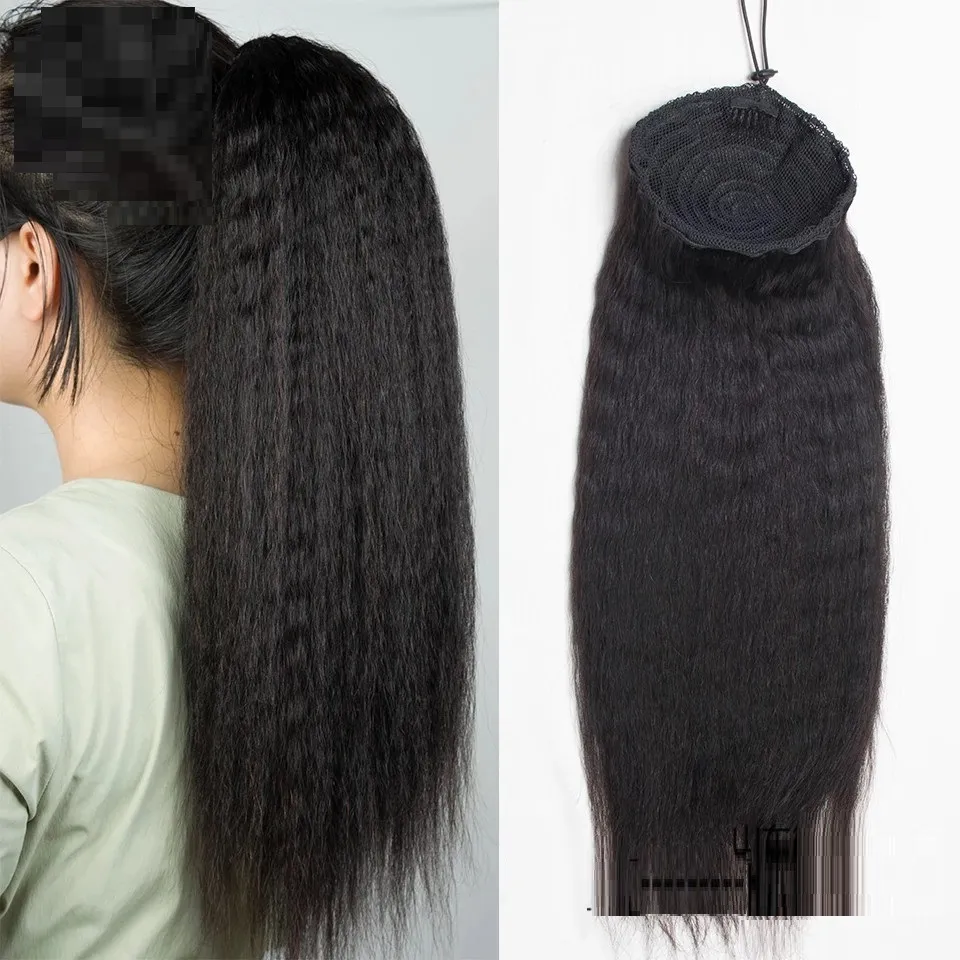 Ladies Bandage Real Hair Ponytail Cornbeard Piece - Natural Color