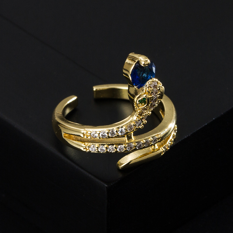 Fashion Personality Creative Copper Gold Plated Snake Ring For Women