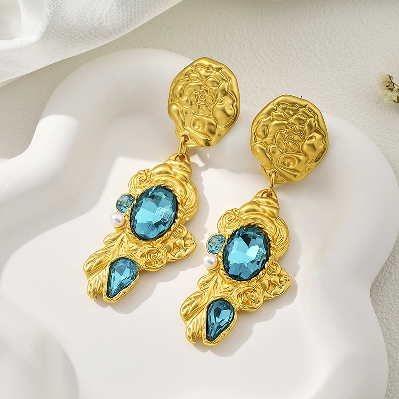 S925 Sterling Silver Retro Colorful Enamel Earrings For Women CZ Diamond Stud Earrings Premium Jewelry