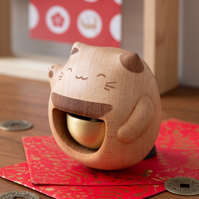 Door-type Lucky Cat Wind Chimes Brass Bell (Lucky Cat