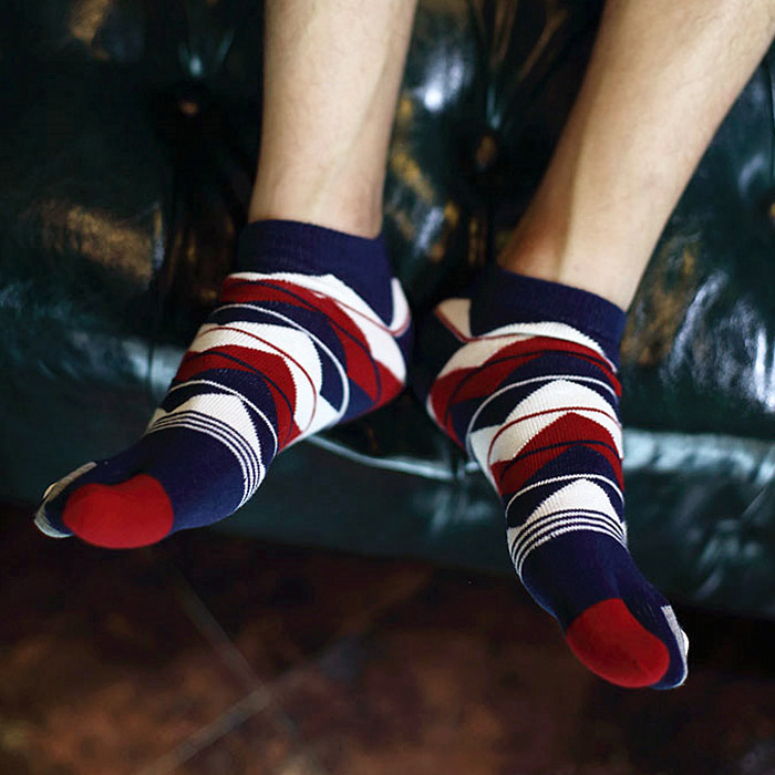 Fashion British Style Five-finger Split-toed Men's Socks Pure Cotton Breathable
