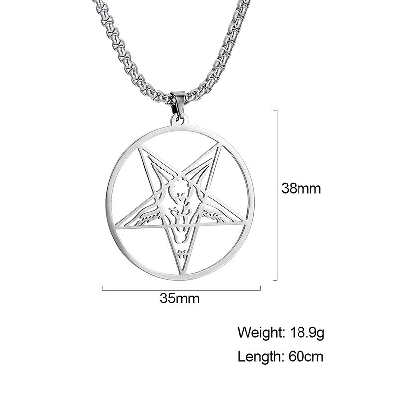 Animal specimen pentagram animal ram antelope skull metal