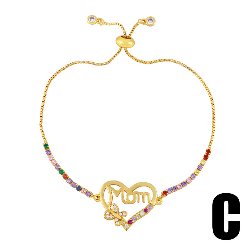 Women's Diamond MAMA Letter Bracelet