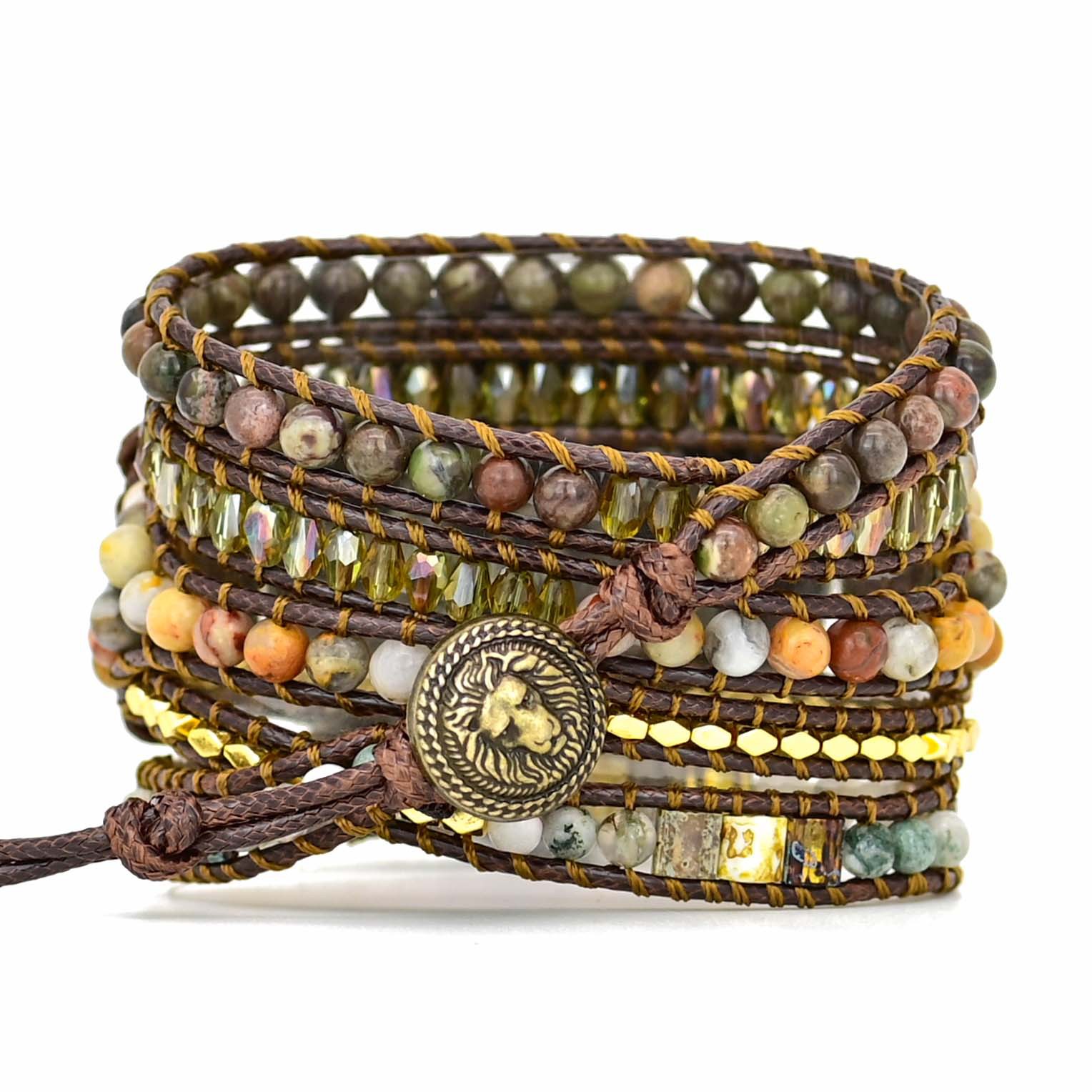 Boho Natural Stone Strap Bracelet