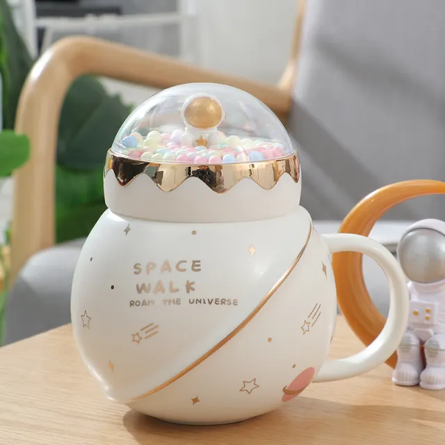 Ins Style Ceramic Couple Mug With Lid Office White - Shop at LoveMi