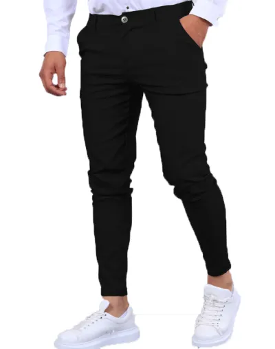 Men's Business Casual Pants Ice Silk Tight Stretch Pants