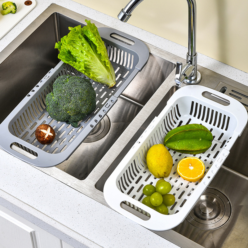 Title 3, Household Kitchen Retractable Sink Storage Rack...