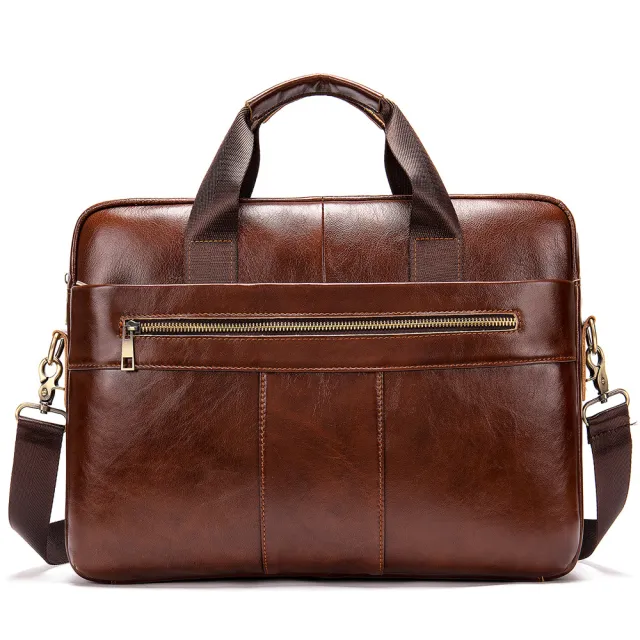 Leather Retro Casual Briefcase Light Business Coffee - Shop at LoveMi
