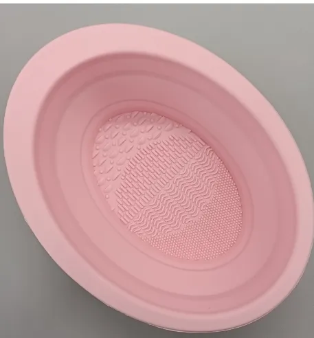 Scrubbing Plate Makeup Brush Cleaning Pad Makeup Brush Cleaning Bowl Pink - Shop at LoveMi