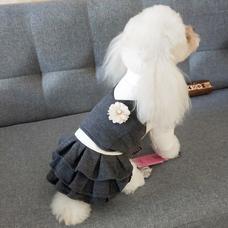 Korean Style Woolen Princess Dress Dog Clothes Teddy