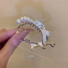 Double Fish Tail Pearl Ball Head Clamping Girl - Gold - View 1