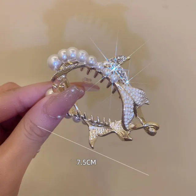 Double Fish Tail Pearl Ball Head Clamping Girl Gold - Shop at LoveMi