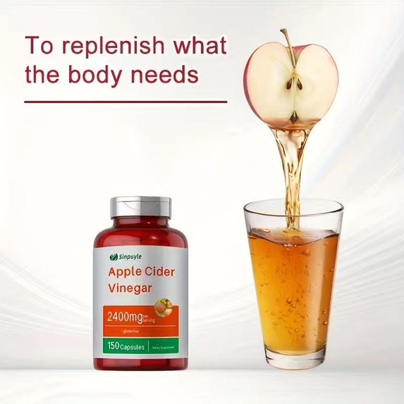 Apple Cider Vinegar Capsules 2400mg - 150 Capsules, Gluten-Free, Digestion & Weight Management Support — view 2