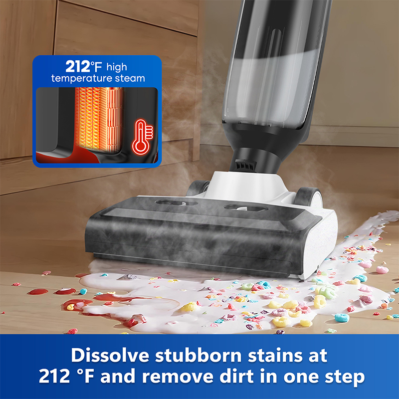 4-in-1 Steam Vacuum Mop Self-Cleaning Wet Dry Vacuum For Hardwood Floors Carpets High-Temperature Steam With LED Display