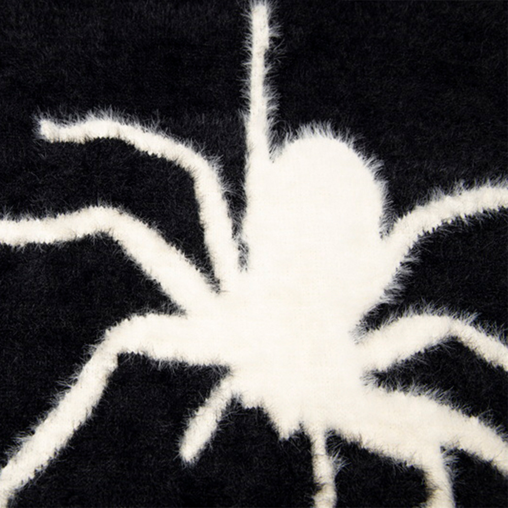 Men's Loose High Street Spider Jacquard Pullover Sweater