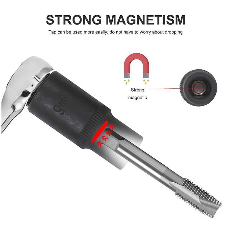 Magnetic Tap Socket Set 10-Piece Holders 14 & 38 M1.5-M14 CT5615 UK — image 9