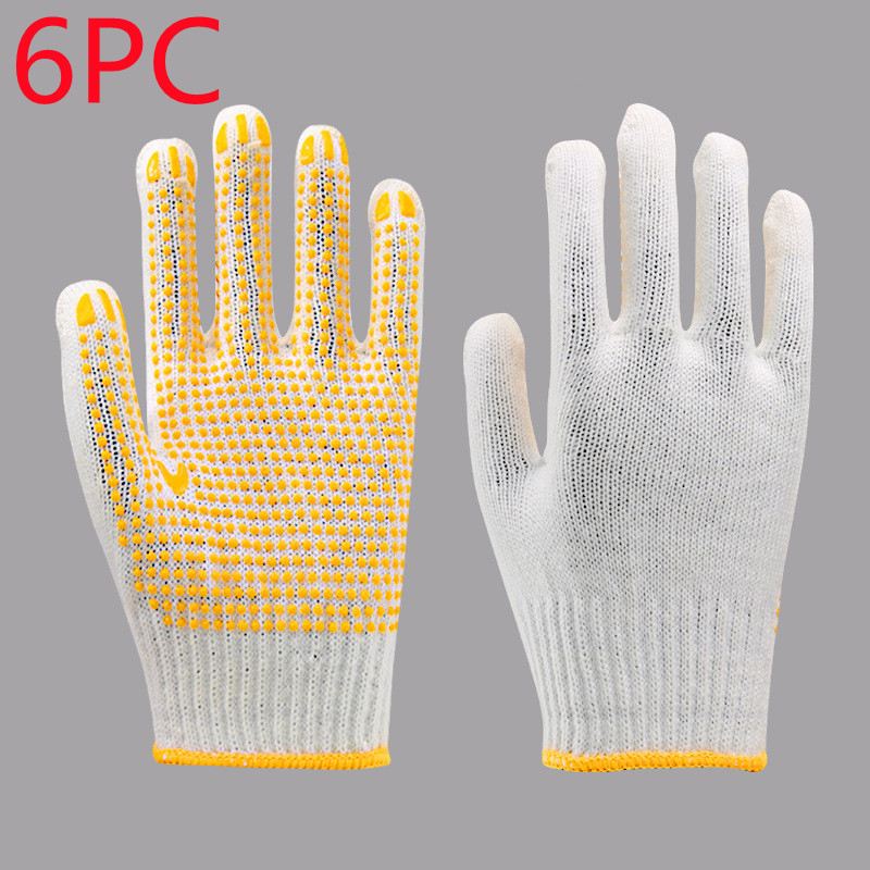 Bleached Ten-pin Non-slip Wear-resistant Pvc Beaded Gloves - 7