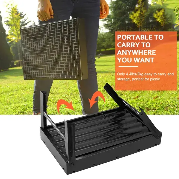 Foldable Smoker Grill Portable Lightweight BBQ Charcoal Grill For Camping Picnics Garden Grilling RV Travel