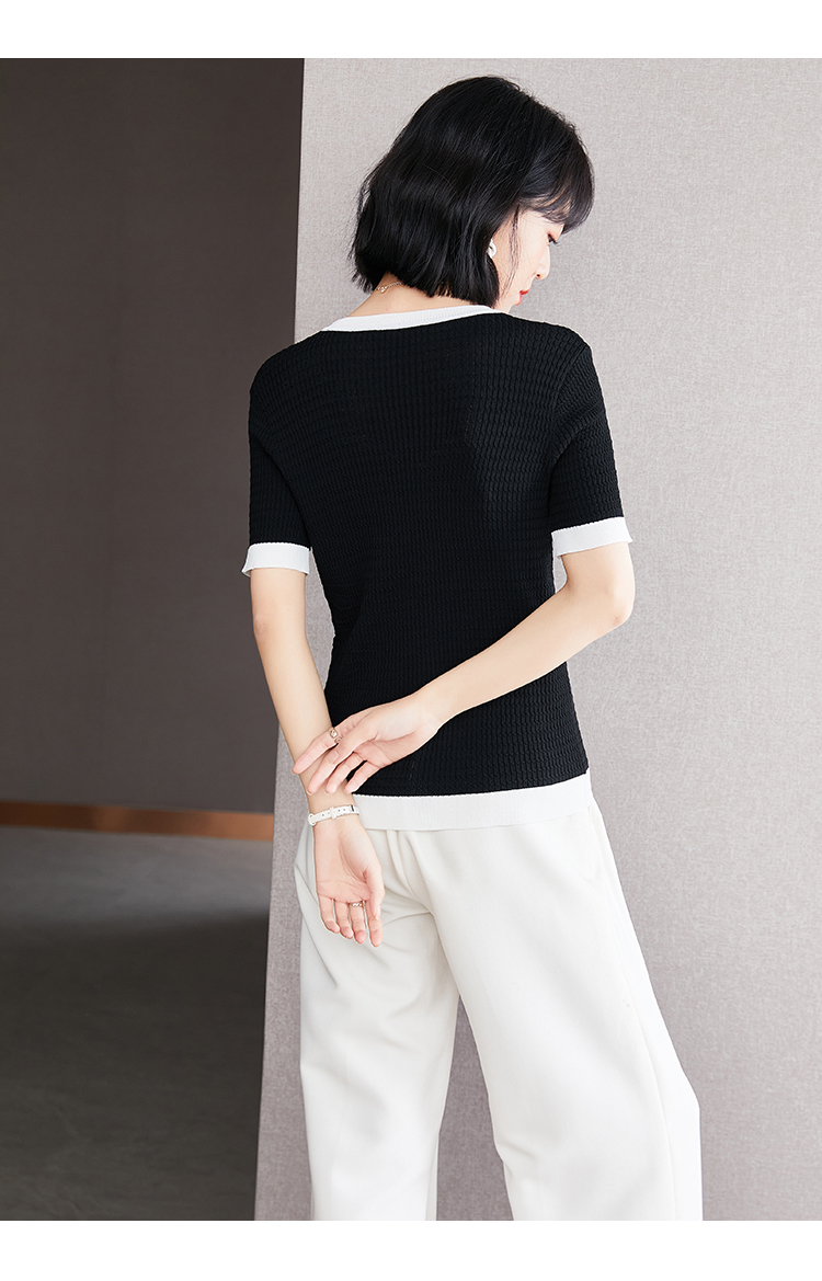 Women's Summer High Elastic Knitted T Shirt - Image 6