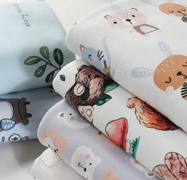 Cotton Cartoon Knitted Fabric Sanding Baby