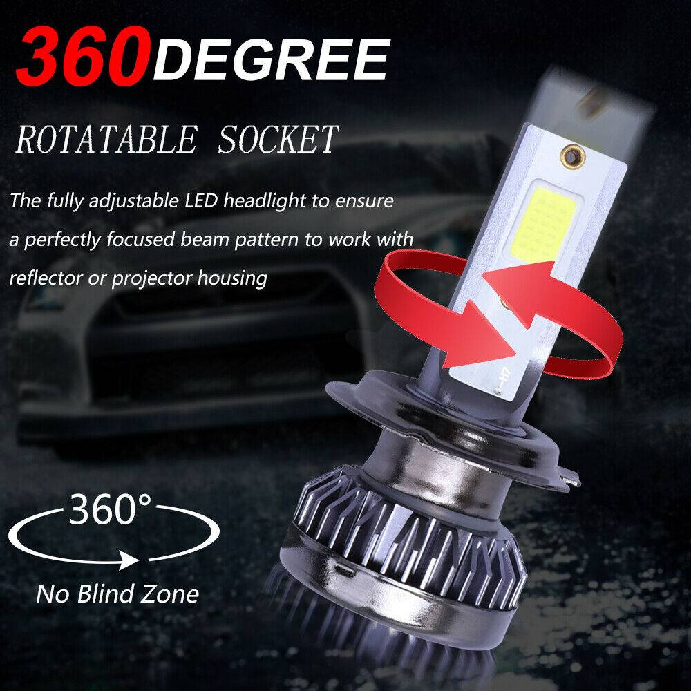 2x H7 LED Headlight Bulb Kit High Low Beam 8000K Super Blue 26000LM Light Bulb