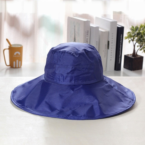 Rainproof Sunscreen Sunshade Foldable Waterproof Mountaineering Basin Travel Beach Hat Blue - Shop at LoveMi