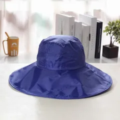 Rainproof Sunscreen Sunshade Foldable Waterproof Mountaineering Basin Travel Beach Hat - Blue - View 1