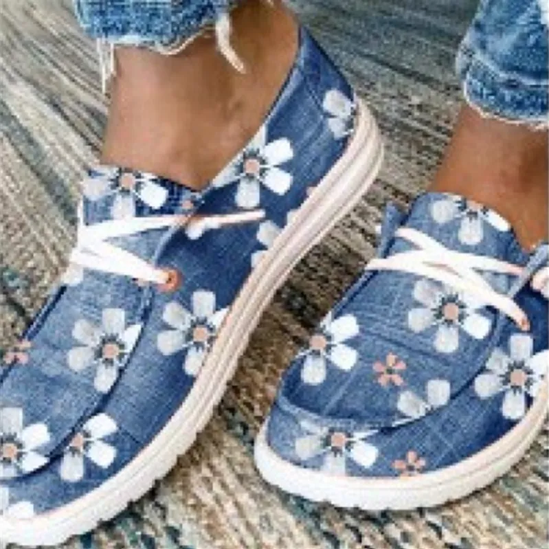 Flat Lace Loafers Four Seasons Couple Shoes - Blue