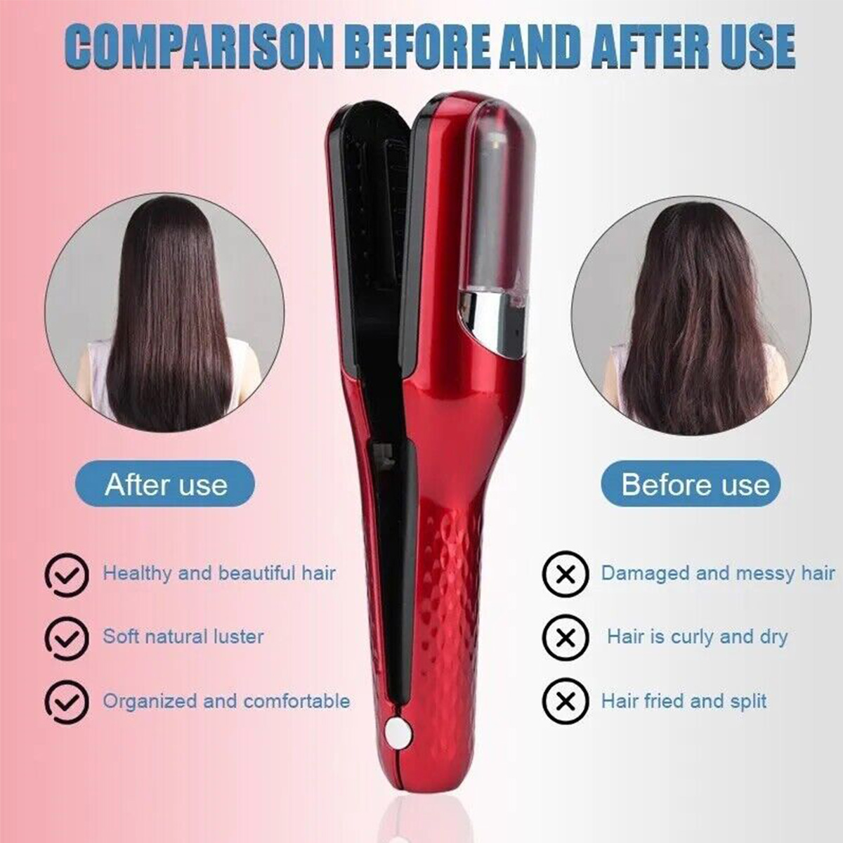 Split-Ender Mini - Hair Repair Split End Remover. Easy to Use Rid your hair of split ends faster, safer and in minutes. NO cream, conditioner or shampoo can prevent the development of split ends. For a more consistent, healthy and beautiful hair, trim the