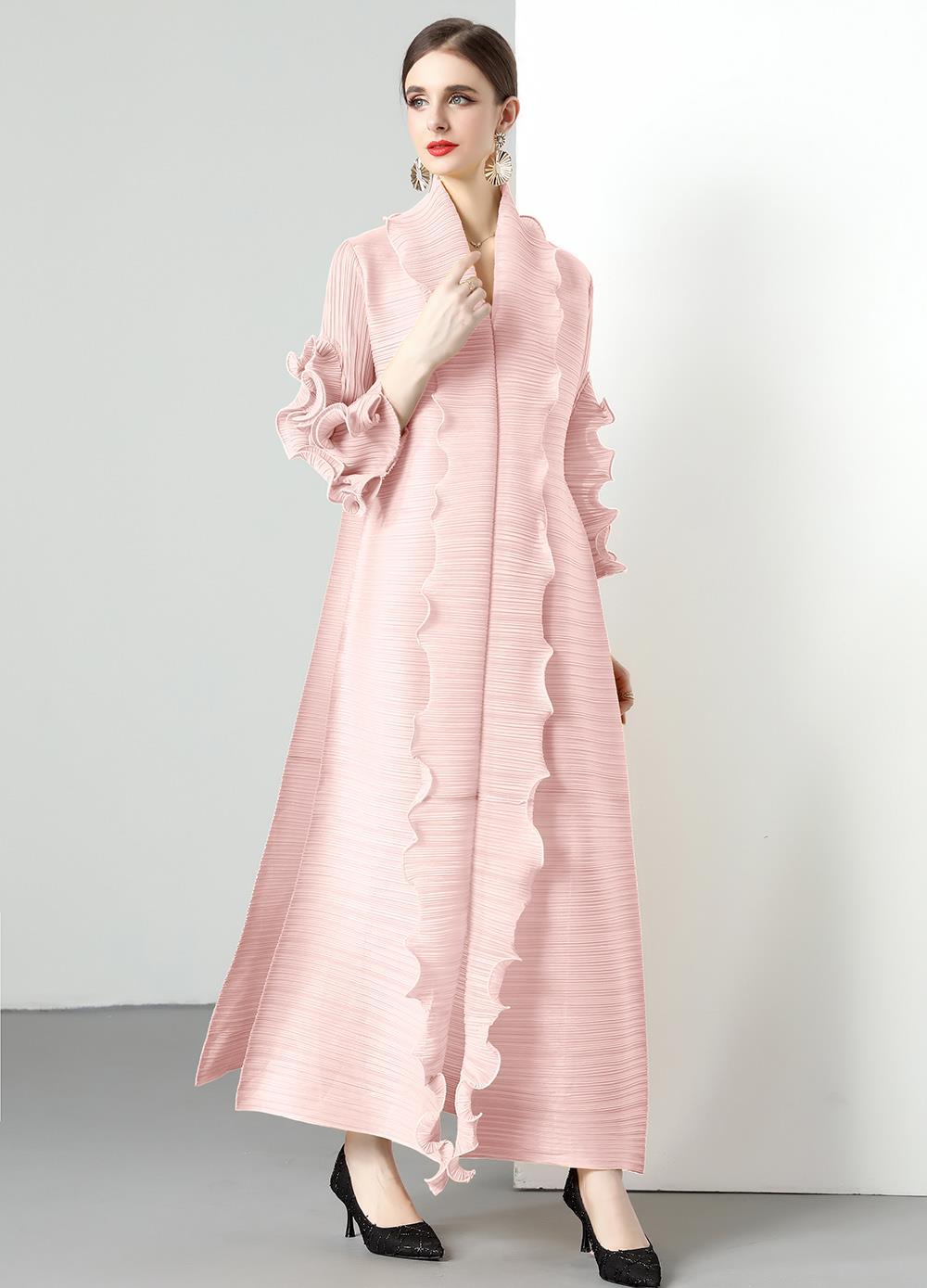 Pleated Petal-Sleeve Maxi Dress, picture 4 of 11