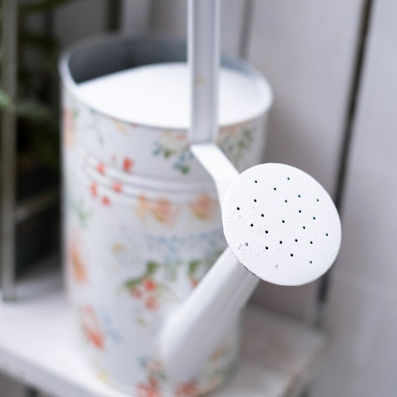 Rose Bucket Kettle Storage Blue Grid Home