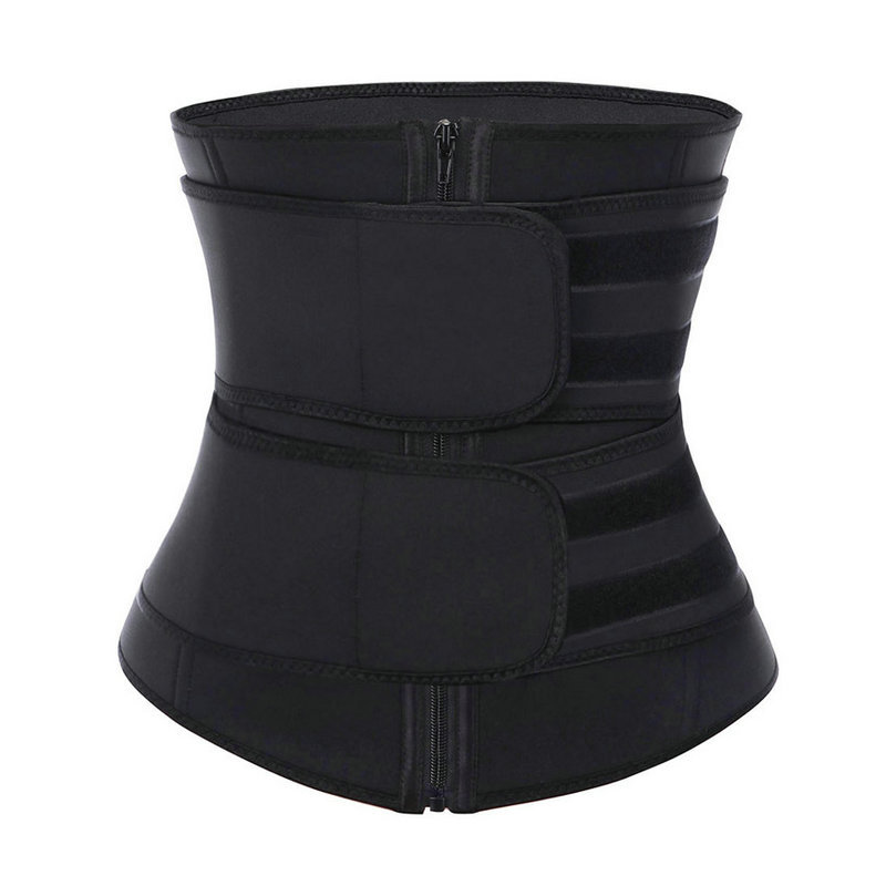 Centură dublă cu fermoar pentru saună, centură de slăbire pentru talie, centură de recuperare postpartum, centură de control al abdomenului