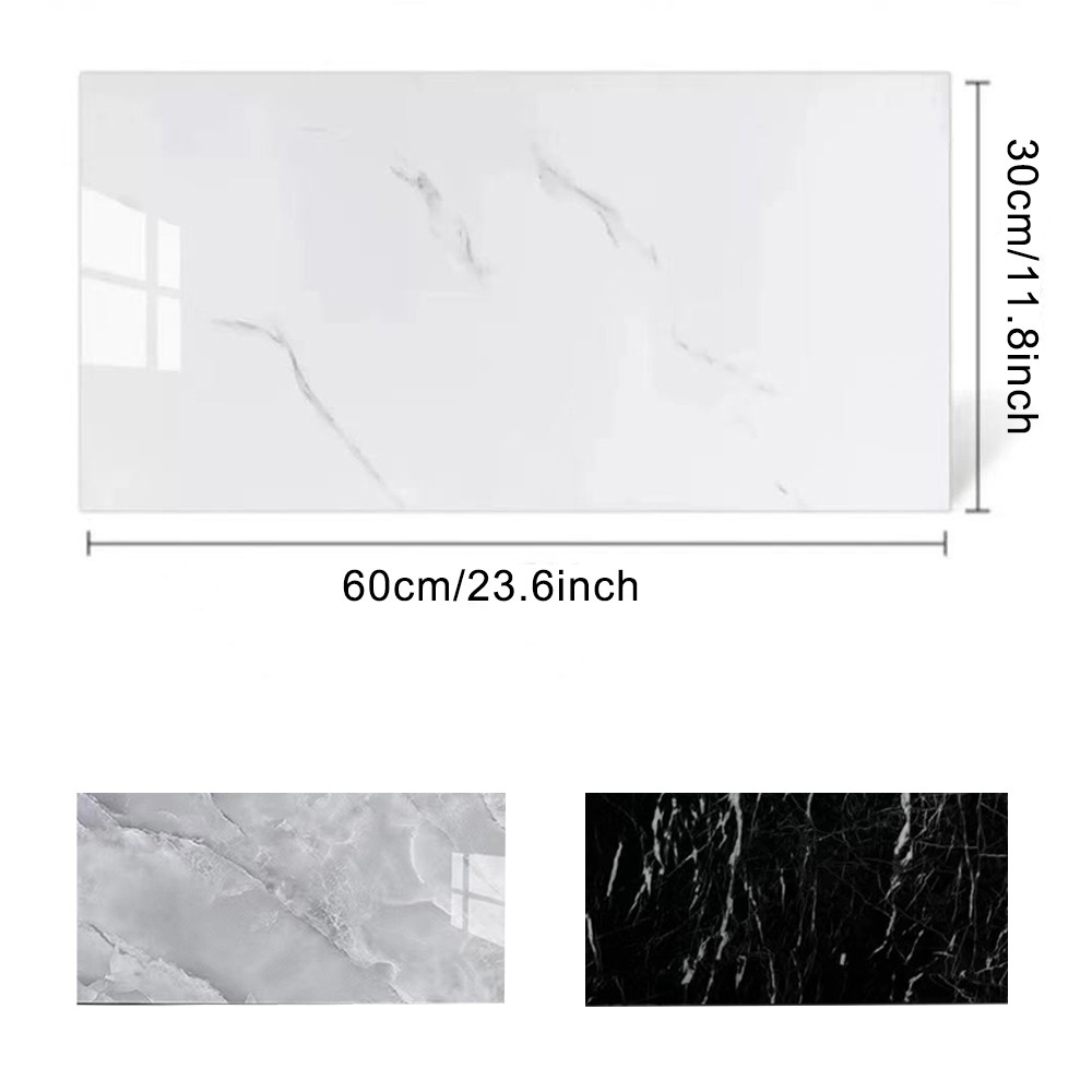 12X PVC Marble Tiles Wall Sticker Self-Adhesive Stick Kitchen Bathroom Decor — image 11