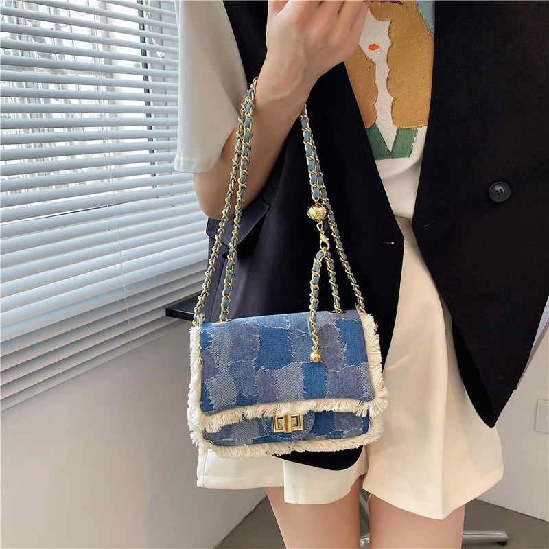 Grid Children's Bag Summer New Trend Beggar Personality Female Bag