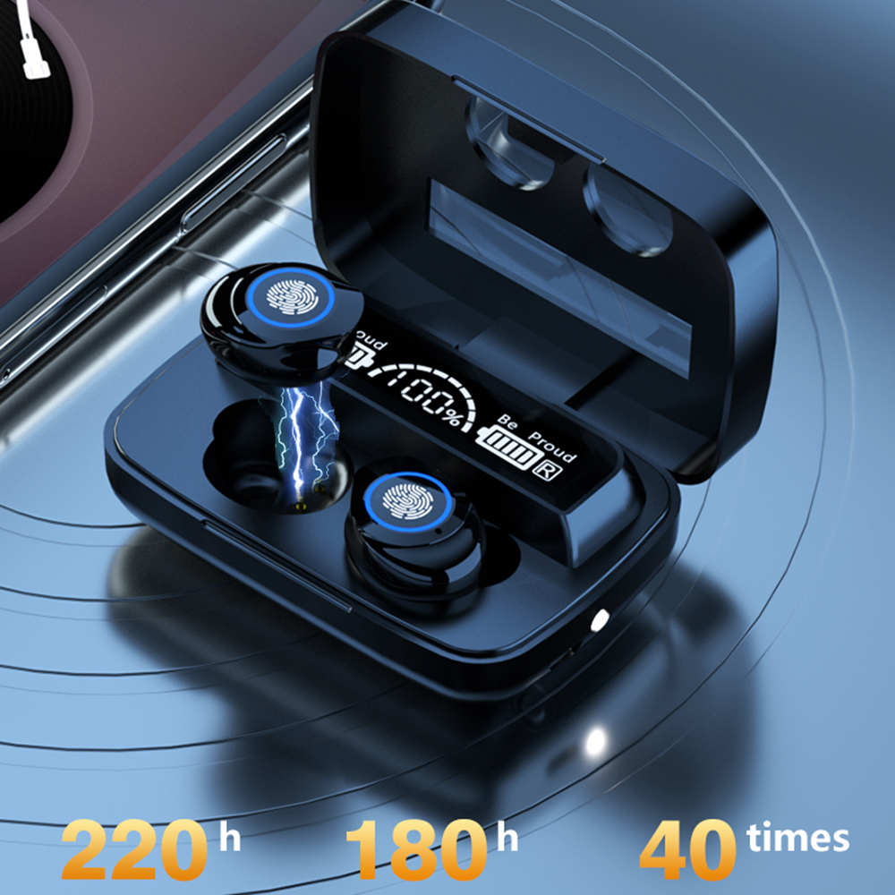 Digital Display TWS Wireless Mirror Touch Bluetooth Headset - Image 4