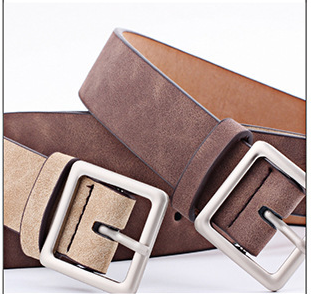 Title 2, All-match Square Buckle Pu Fashion Trend Belt