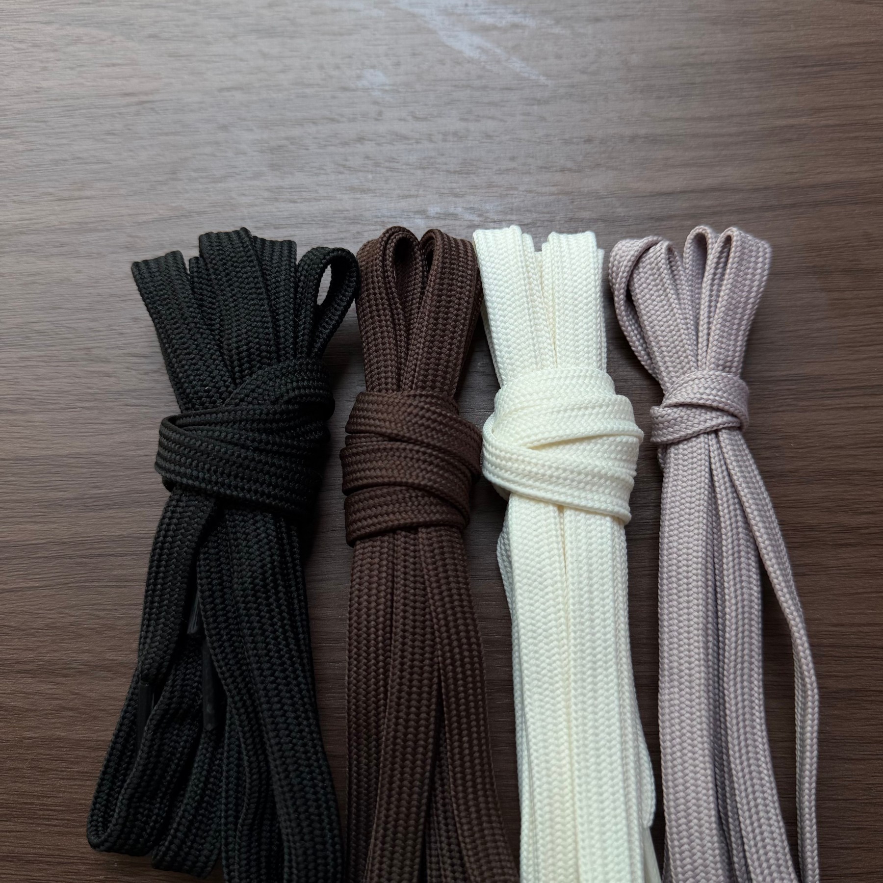 Flat Solid-Color Nylon Ribbon Shoelaces