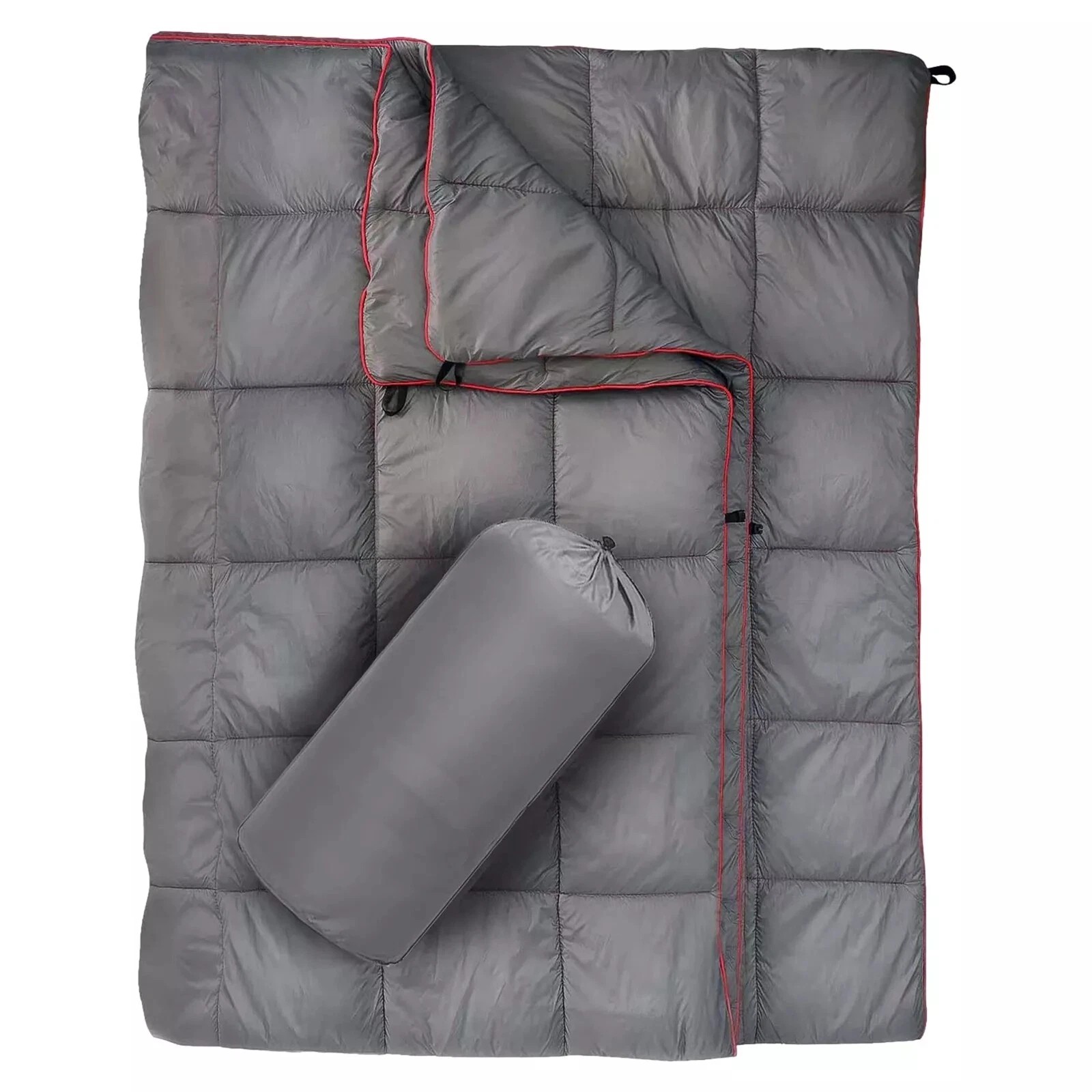 Down Camping Blanket Camping Hiking Puffy Down Blanket Packable Lightweight Down Gray