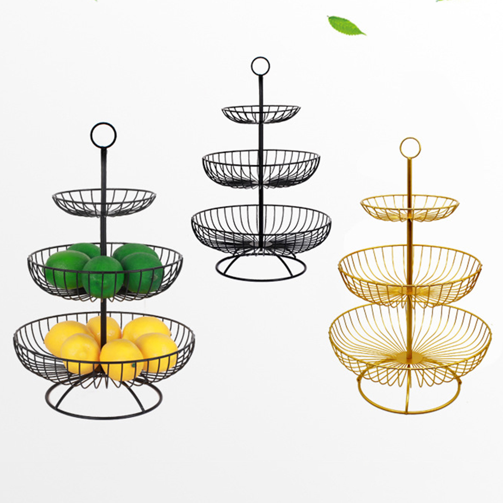 Title 3, European style iron three layer fruit plate dry...