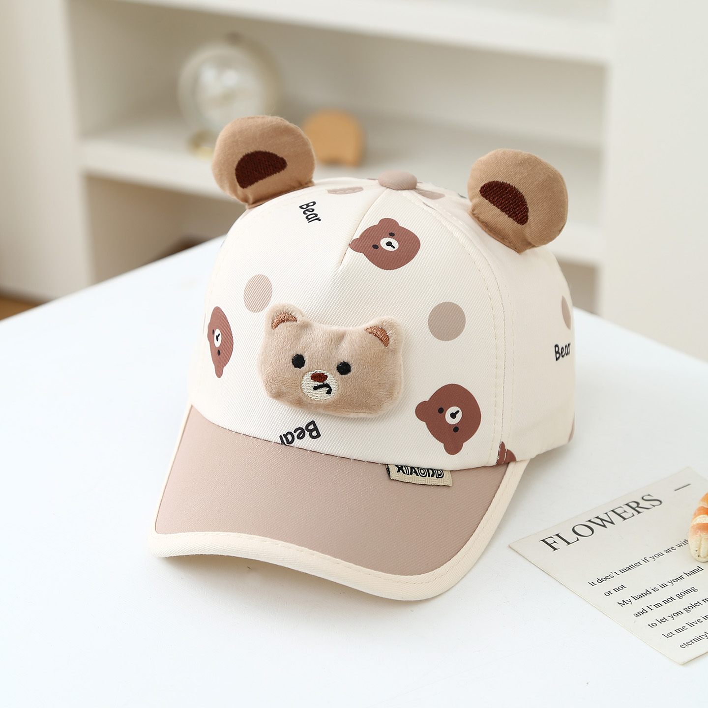Pring And Summer Cute Plush Animal Head Girl Cartoon Simple Print Baseball Cap For Boys, Outdoor Sun Protection Hat For Boys