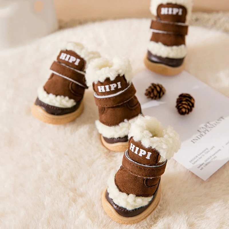 Winter Dog Shoes Thick Anti-slip Rain Snow Puppy Boots Outdoor Pet Paw Protector Foot Cover Pet Supplies Accessories