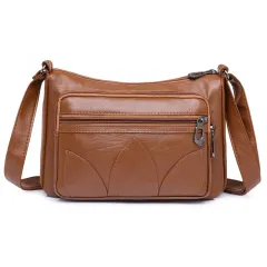 New Women's Large Capacity Shoulder Bag Fashion PU - Brown - View 1