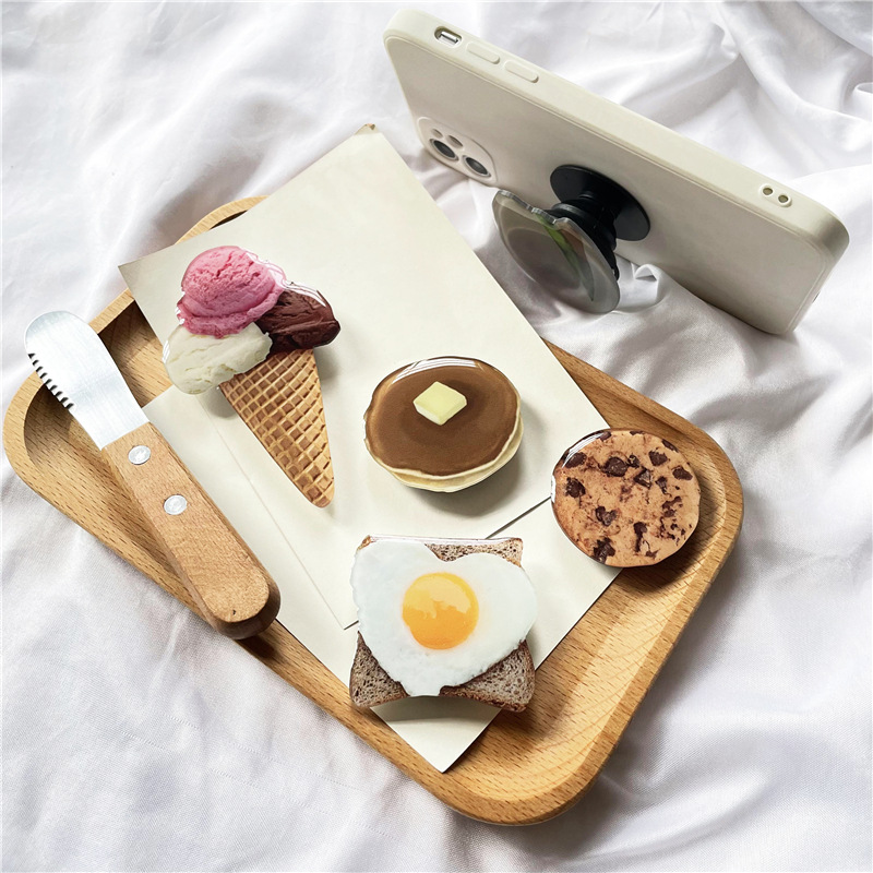 Simulation Muffin Toast Cake Epoxy Lazy Desktop Retractable Mobile Phone Holder - Image 13