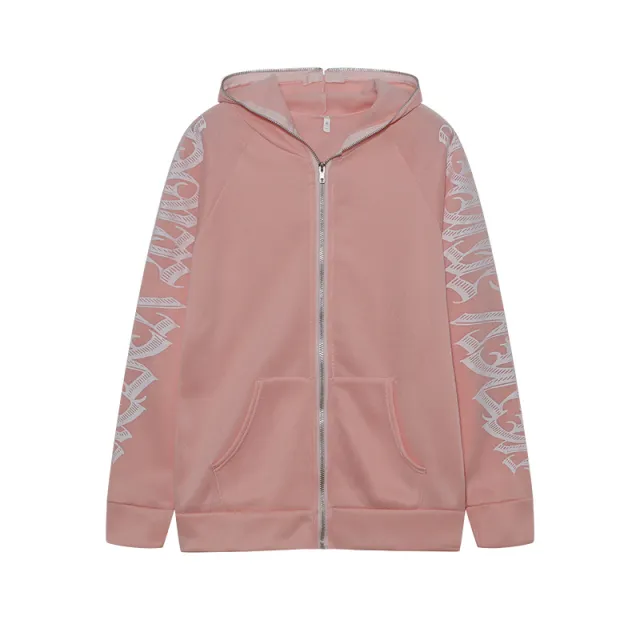 Women's Fashion Letter Print Long Sleeve Sweatshirt Pink - Shop at LoveMi