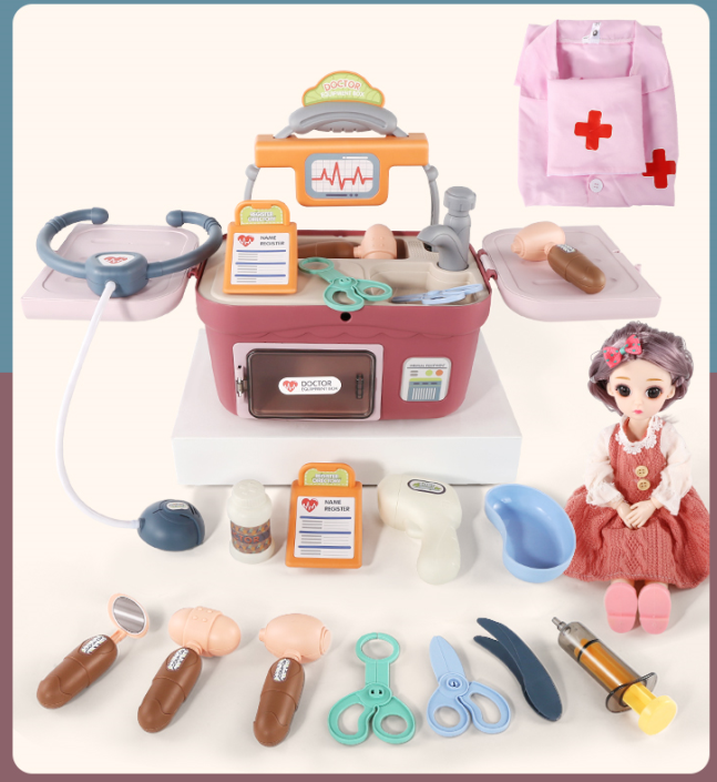 Red medical box doll