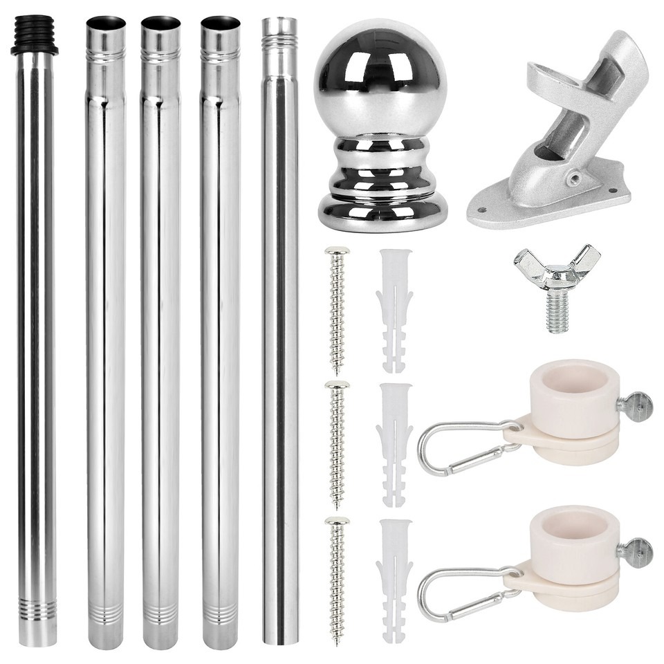 Asta de Bandera Telescópica 6ft con Soporte para Pared - imagen 1