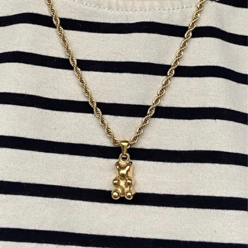 Personality Bear Women's Stainless Steel 18K Necklace